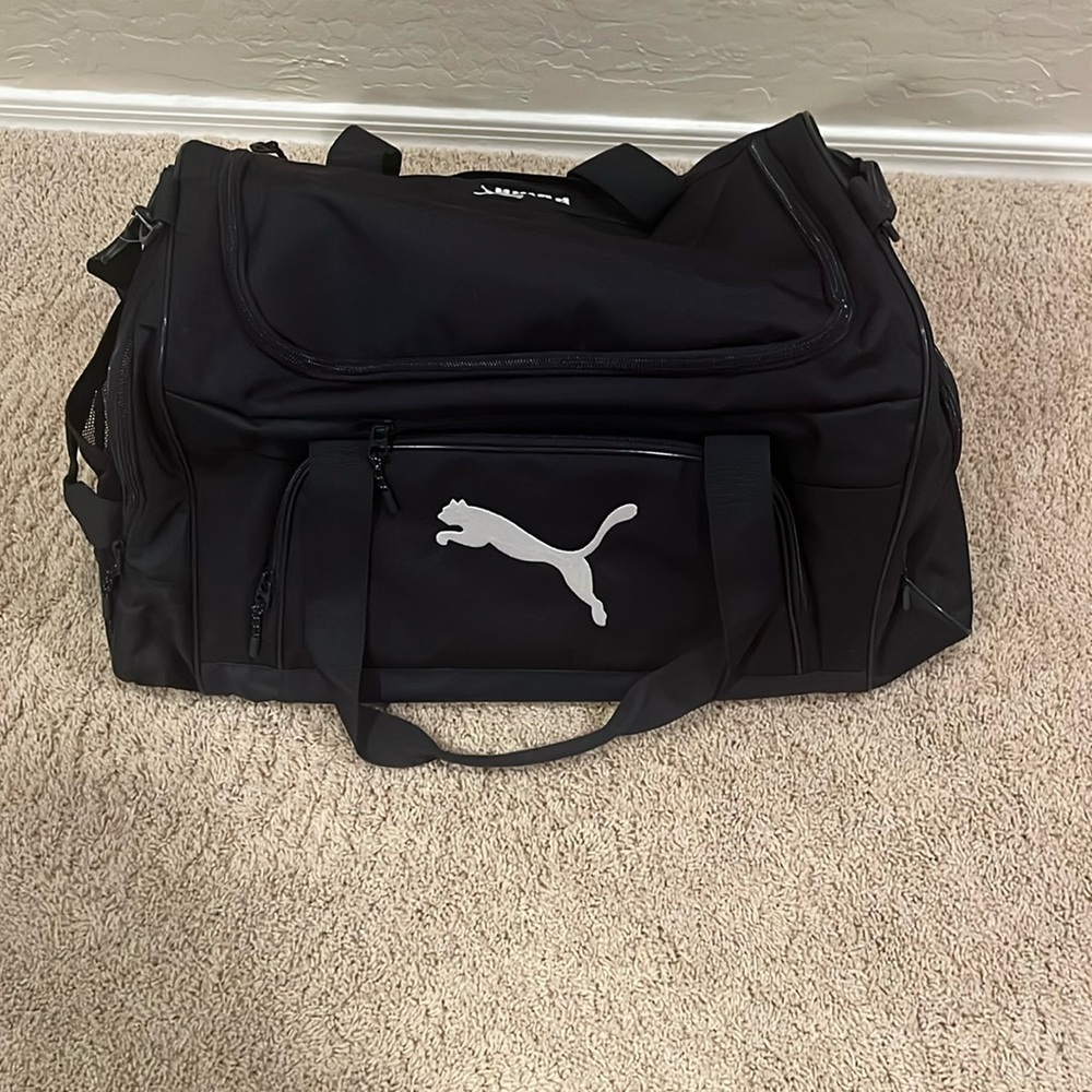 Puma Navy and White Duffel Bag